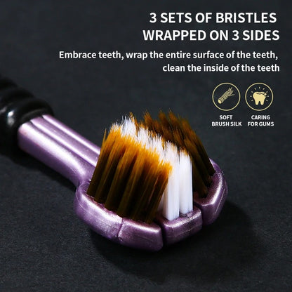 Three Sided Toothbrush 3 Sided Toothbrush For Adult Tri-Head Multi-Angle