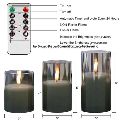 LED Candle Light 3 In 1 Flameless Candles with Remote Battery Operated halloween