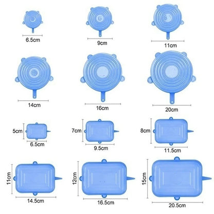24pc Silicone Stretch Lids Reusable Durable Food Storage For Bowls Cover