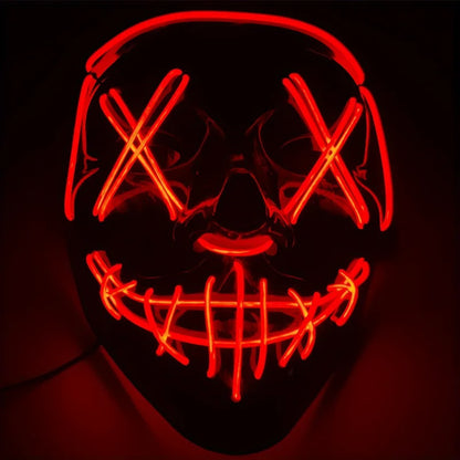 Costume Halloween Face Mask LED Light Up Cosplay Clubbing Party Purge