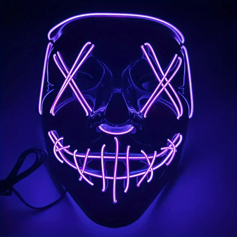Costume Halloween Face Mask LED Light Up Cosplay Clubbing Party Purge