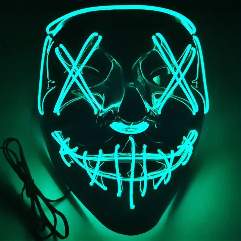 Costume Halloween Face Mask LED Light Up Cosplay Clubbing Party Purge