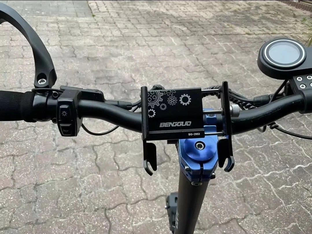 360° Aluminum Motorcycle Bicycle GPS Cell Phone Holder Handlebar Mount Black