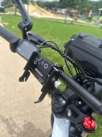 360° Aluminum Motorcycle Bicycle GPS Cell Phone Holder Handlebar Mount Black